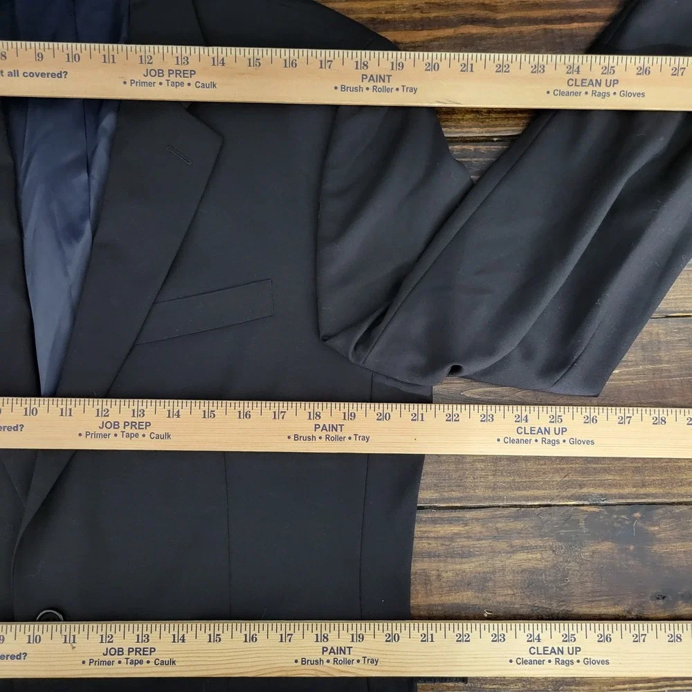 Nautica Men's Sport Coat Blazer Two Button Solid Black‎ Wool Size 40L